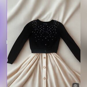 The Children's Place Black and Cream Sweater Dress